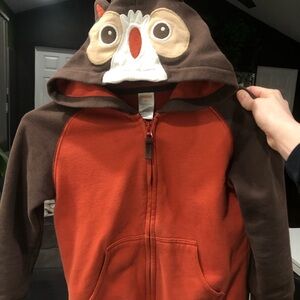Gymboree Burnt Orange and Brown Comfy Owl Hoodie 5T